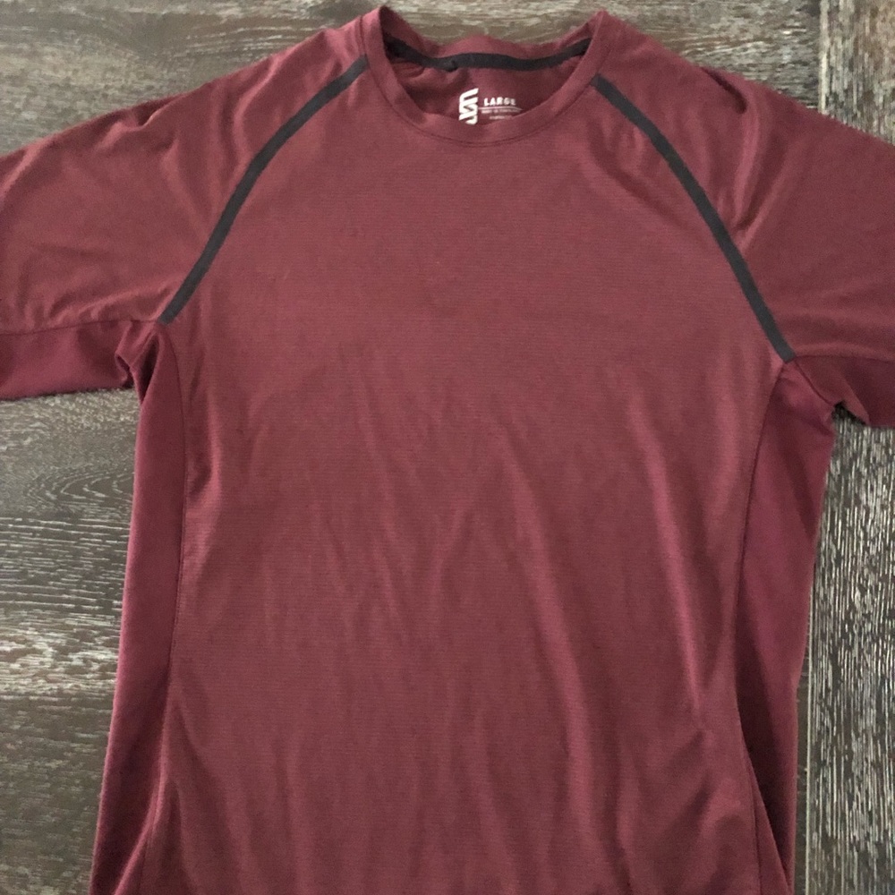 Mens Second Skin short sleeve shirt maroon black